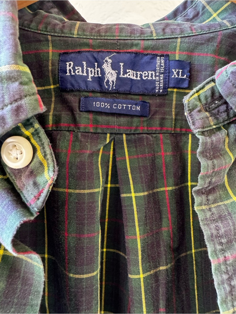 Ralph Lauren Green Plaid Button-Down Shirt